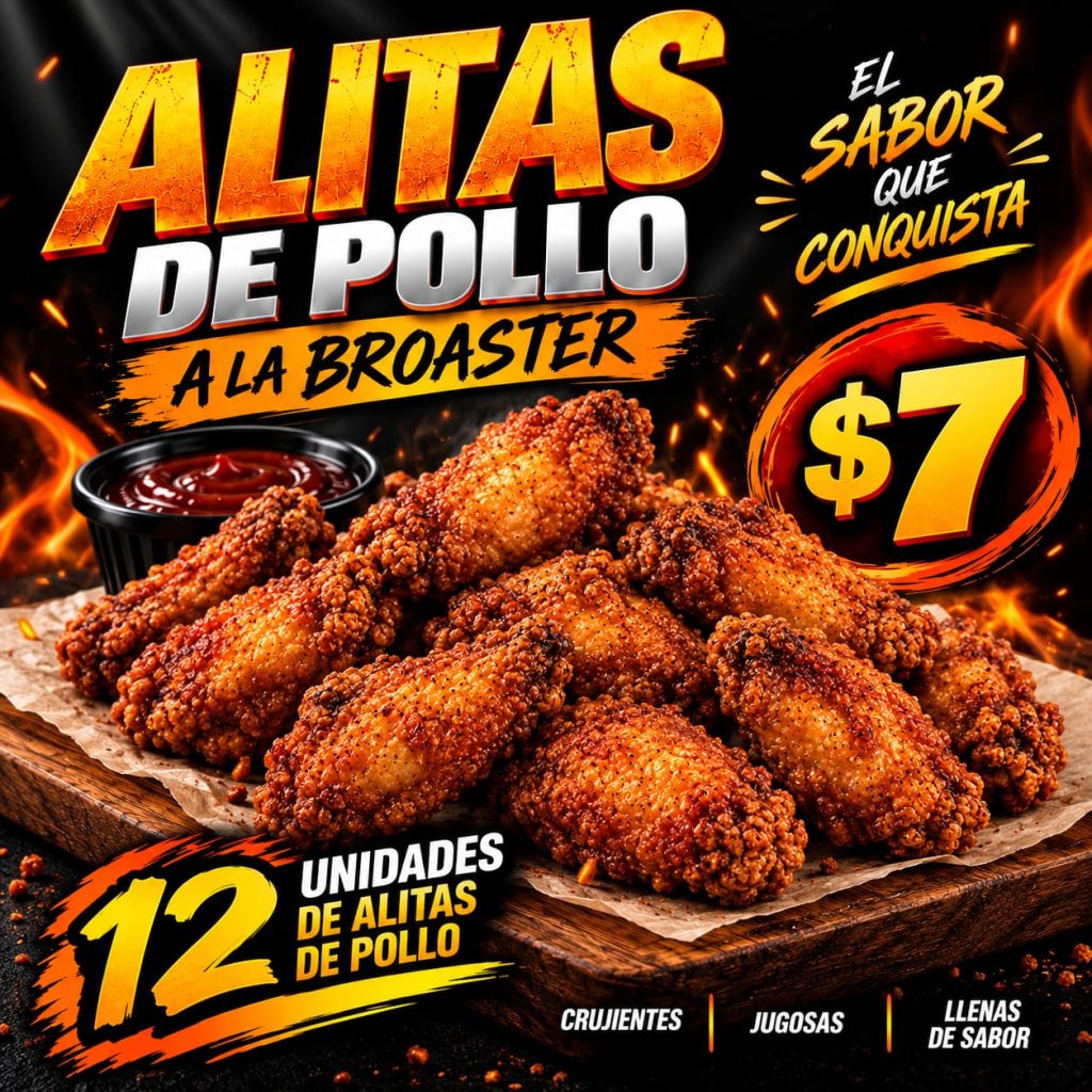 Alitas de pollo a la broaster