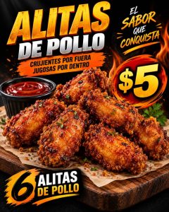 6 alitas de pollo